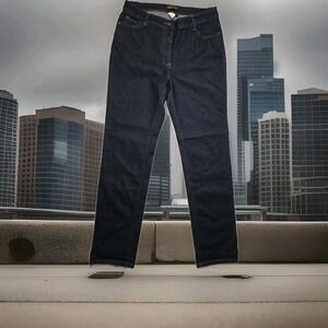 Apparel Collection Womens Jeans Size 12-R Dark‎ Wash Mid-Rise Stretch Denim Blue